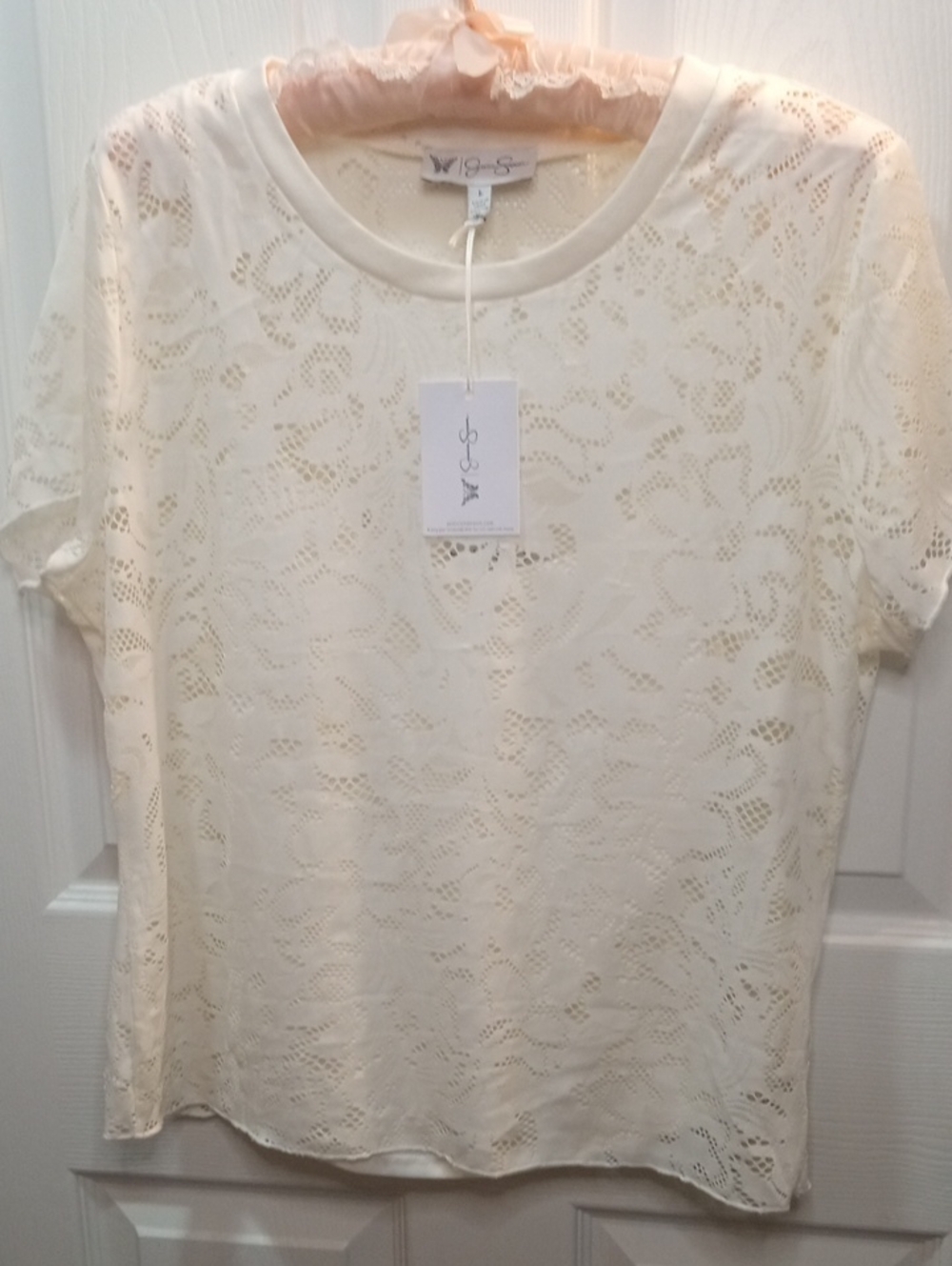 JESSICA SIMPSON LACE TEE